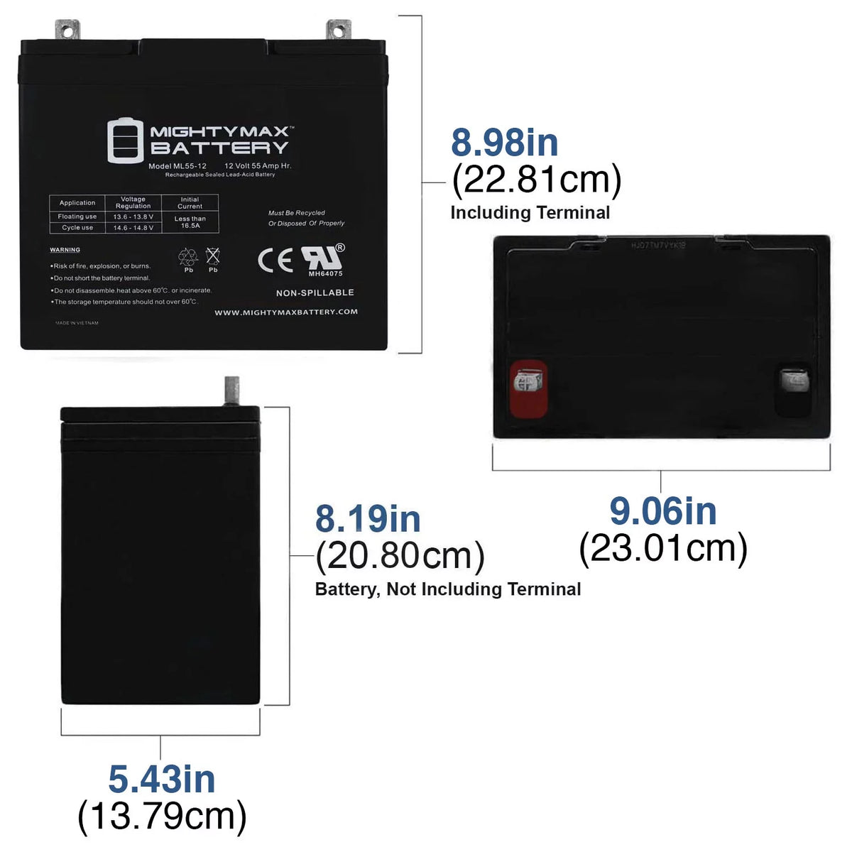 12V 55Ah Battery 2 Pack I7409