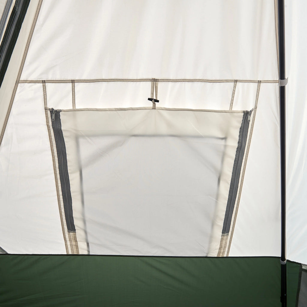 7-Person 1-Room Teepee Tent with Vented Rear Window, Green E7979