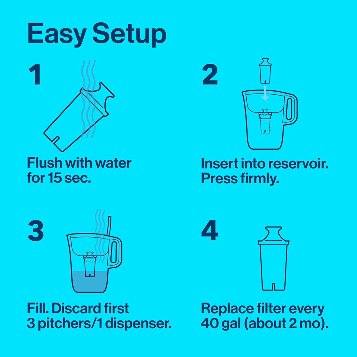 Black BPA Free 27-Cup Water Filter Dispenser X29568