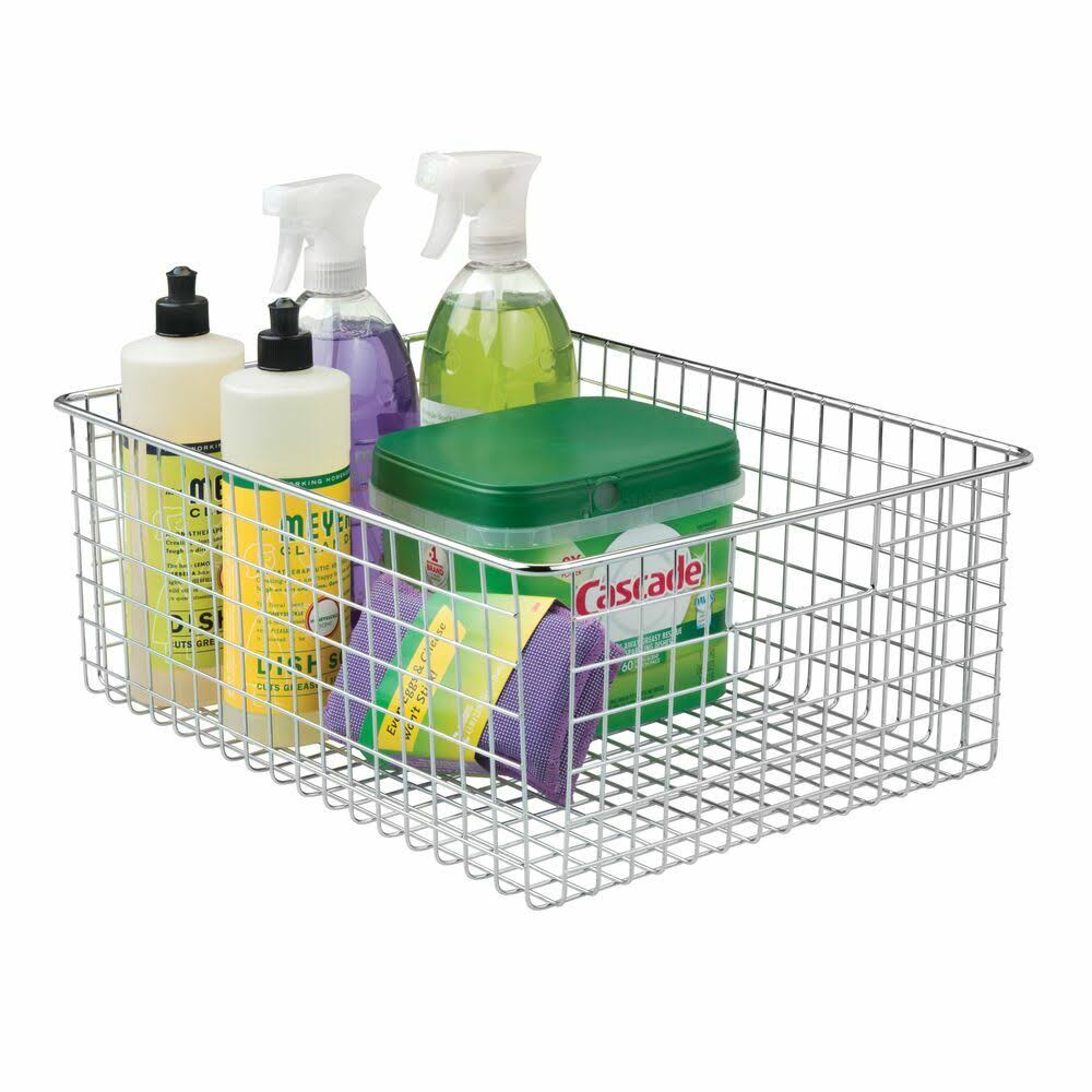 Metal Wire Food Organizer Storage Bin Baskets with Handles L120