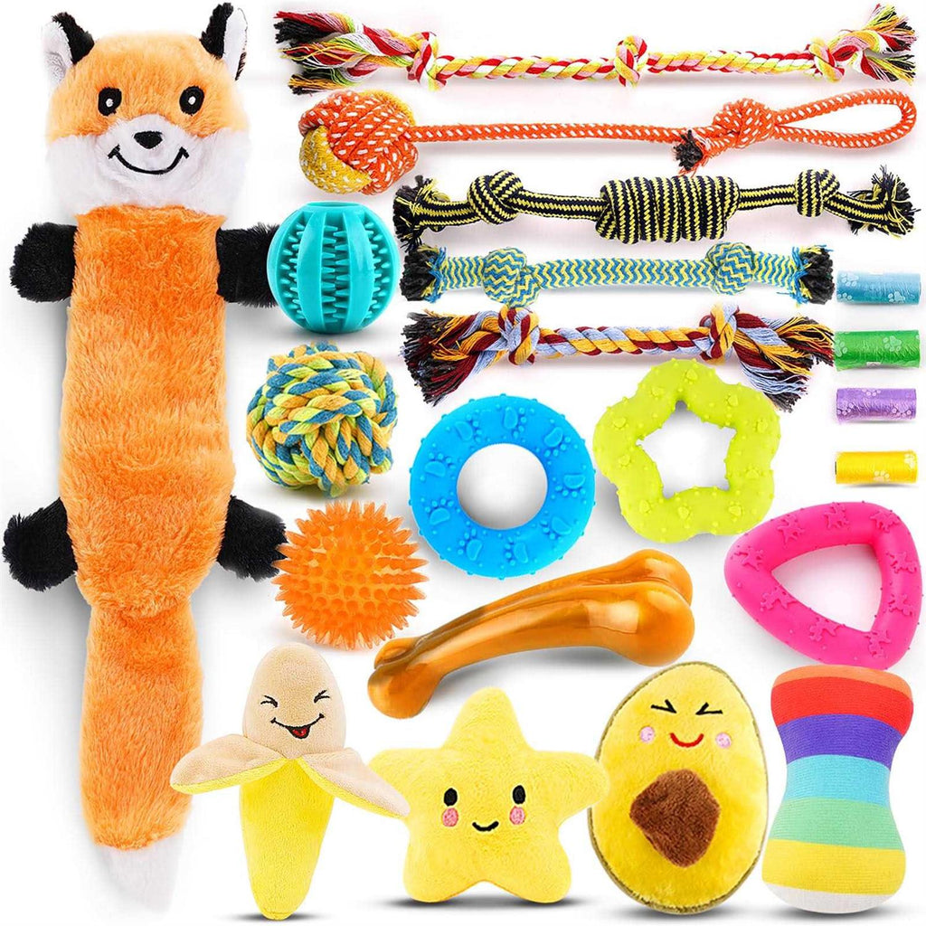 21 Pack Small Dog Chew Toys with Rope Toys R453350