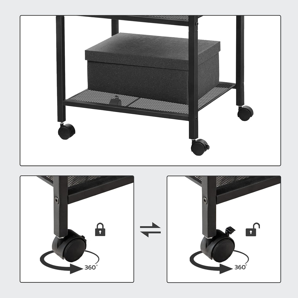 3-Tier Printer Cart with Storage Shelf and Wheels Y37352