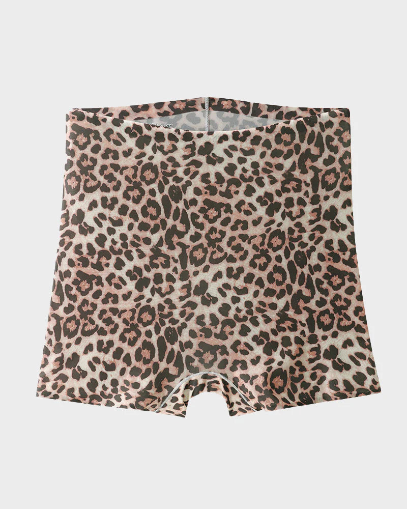 Mid-Rise Ice Silk Leopard Panties 6 Pack U68989