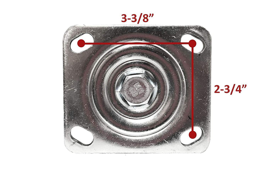 4-Pack Rubber Wheel Casters D333