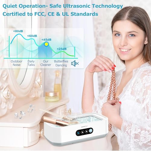 49kHz Ultrasonic Jewelry Cleaner, 22 oz Stainless Steel Tank X4031