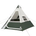 7-Person 1-Room Teepee Tent with Vented Rear Window, Green E7979