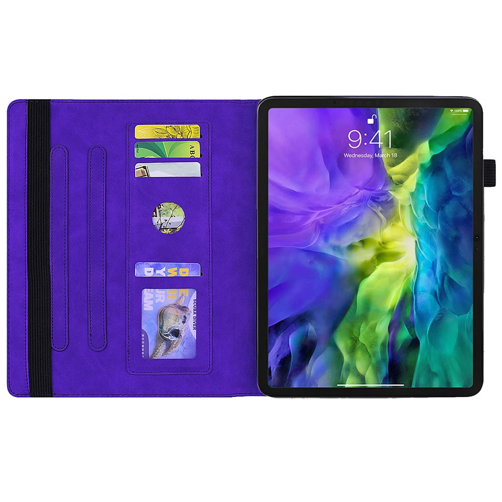 Purple Folio Stand Smart Case for iPad 10.9 inch 2022 with Pencil Holder U8538