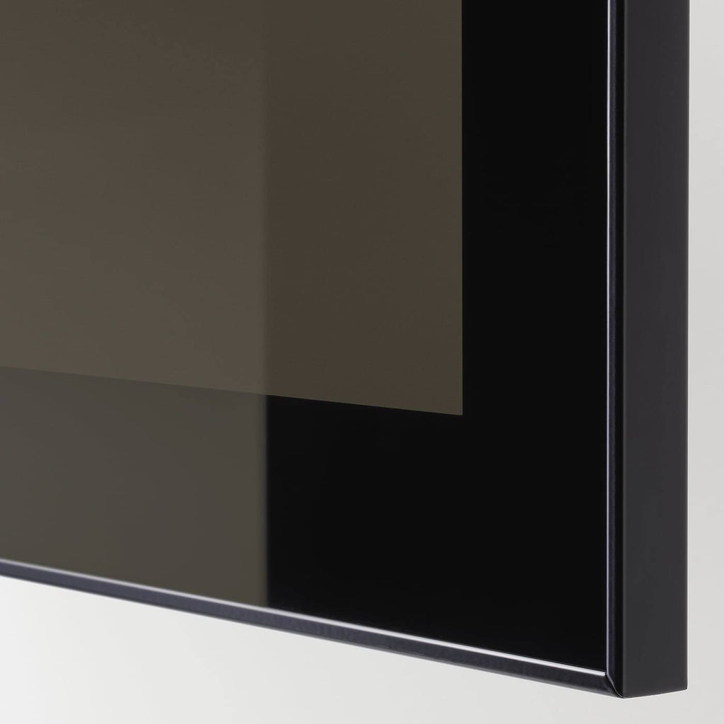 Black-Brown Wall-Mounted Cabinet with Smoked Glass C609