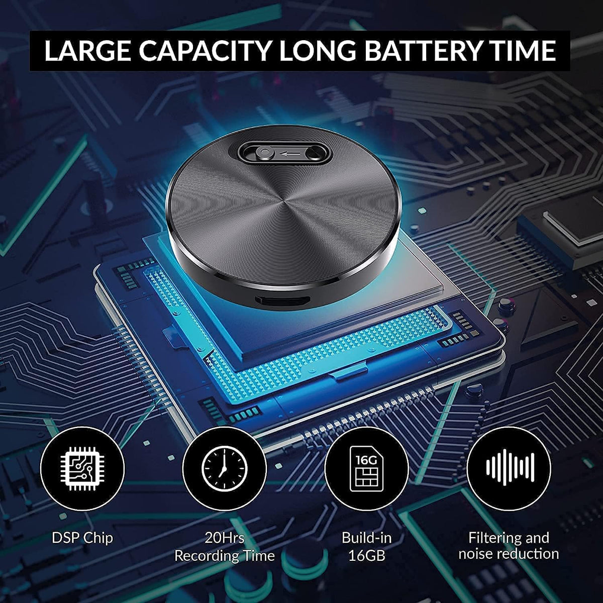 32 GB Pack of 2 Mini Voice Activated Recorder with Aluminum Alloy Casing T6150