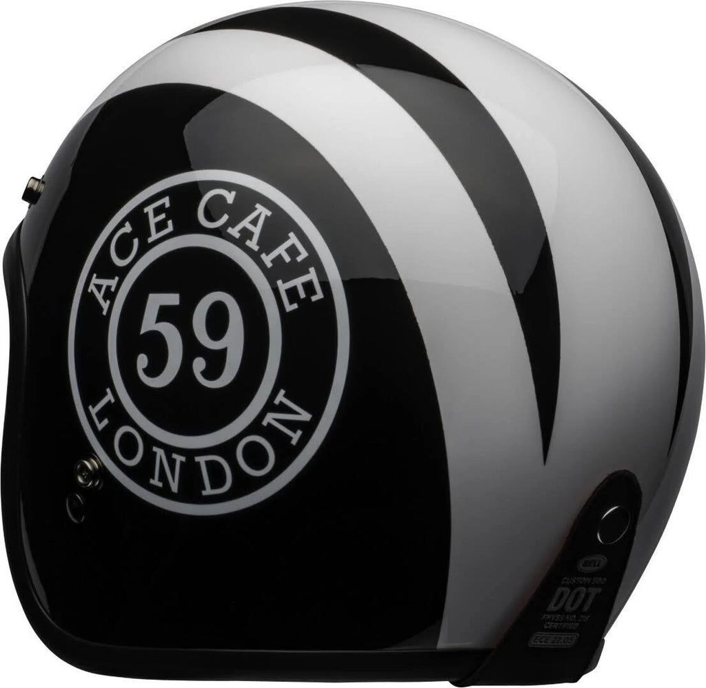 Gloss Black-White Motorcycle Helmet G13701