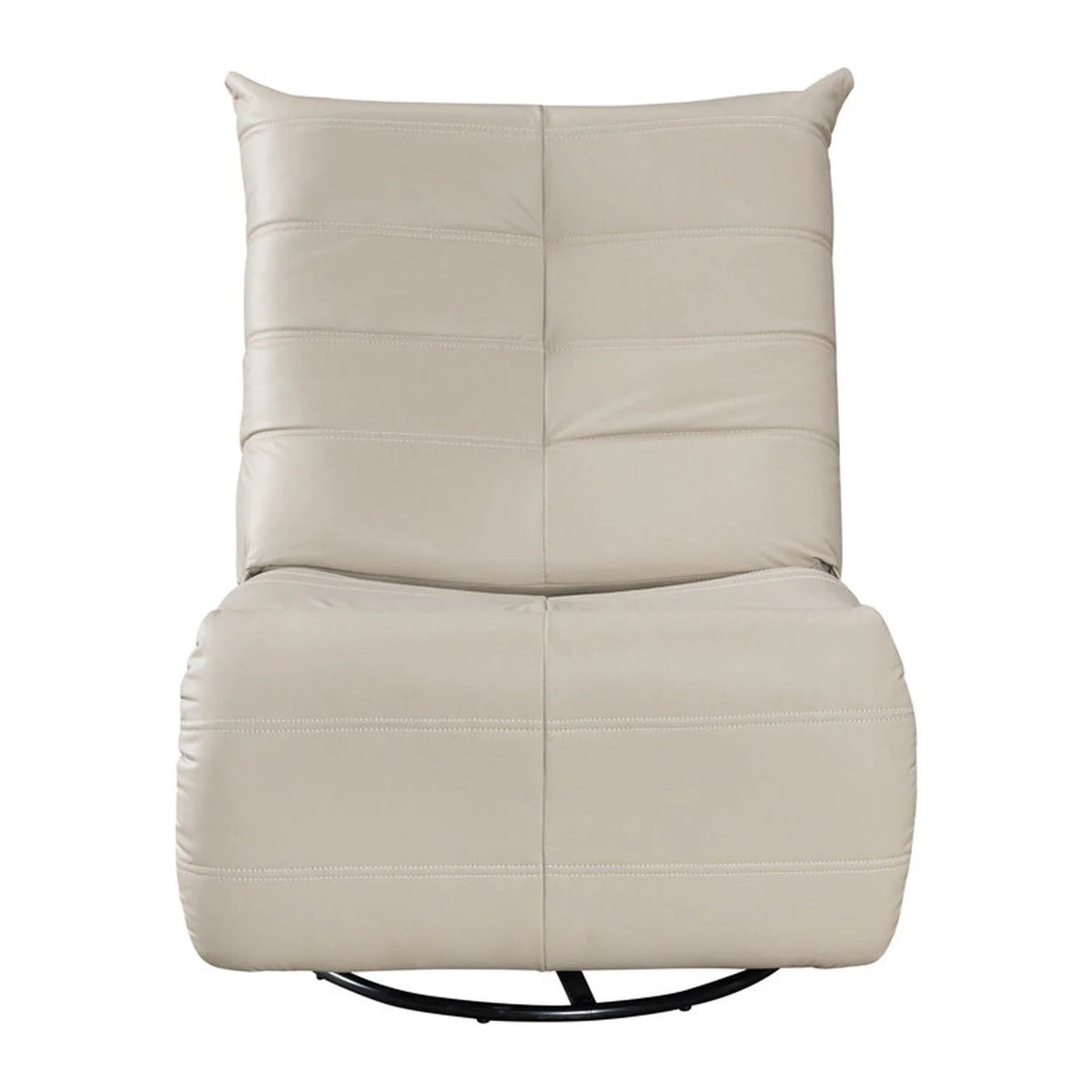 Beige Faux Leather Swivel Glider Recliner I33211
