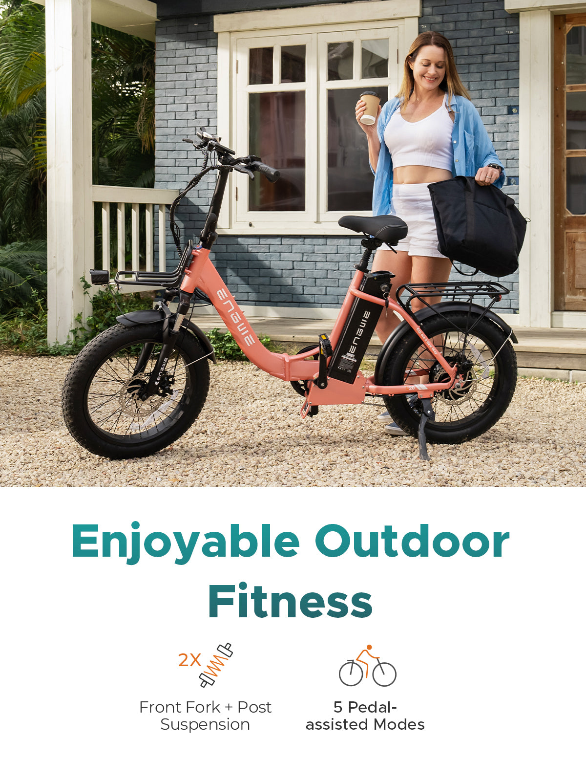 Pink Folding Electric Bike O3769