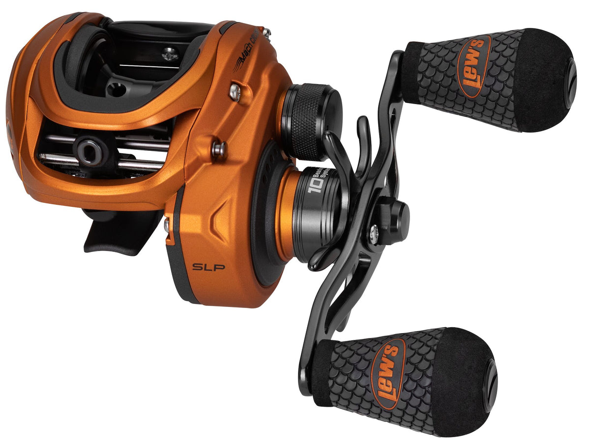 Baitcast Fishing Reel, Left-Hand Retrieve, 7.5:1 Gear Ratio, 10 Bearing System, Orange P57164