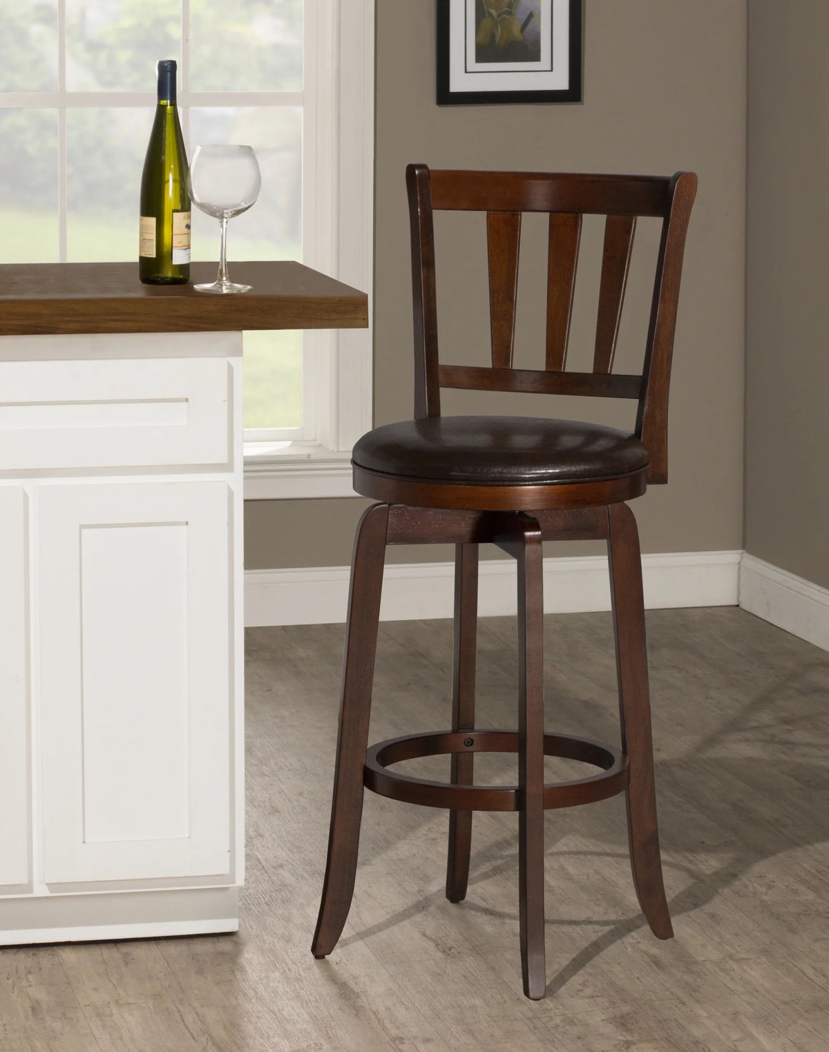 Wood Swivel Bar Height Stool T637