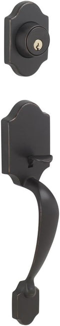 Satin Nickel Exterior Handleset with Deadbolt Pack of 2 D176501