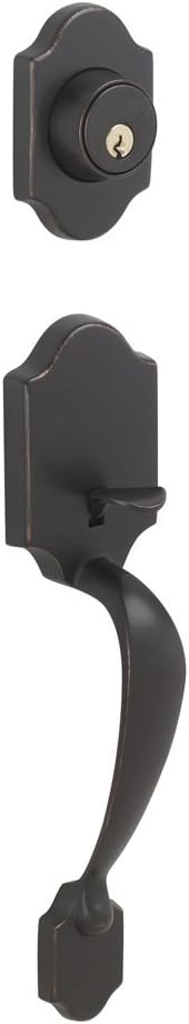 Satin Nickel Exterior Handleset with Deadbolt Pack of 2 D176501