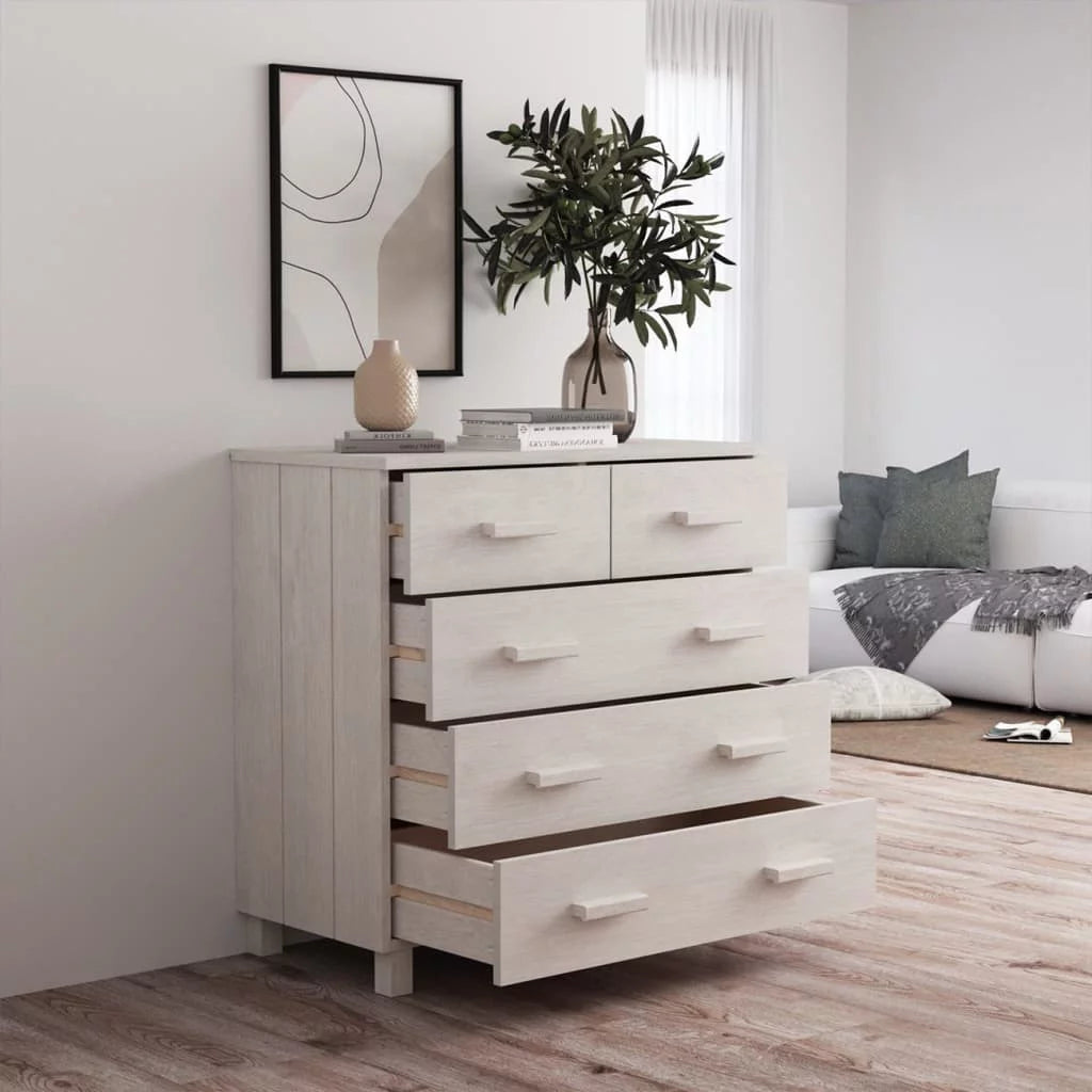 White Solid Wood Pine Sideboard A51679