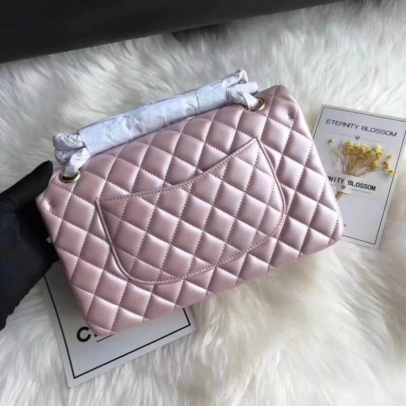 Pink Gold Medium Lambskin Leather Flap Bag L535