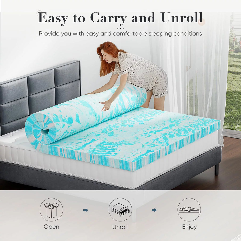2 Inch Gel Memory Foam Mattress Topper, Twin XL A561