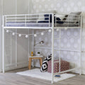 White Metal Loft Bed S59153