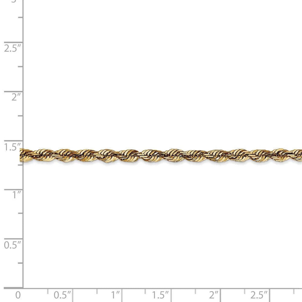 14kt Yellow Gold Diamond Cut Rope Chain with Lobster Clasp X27786