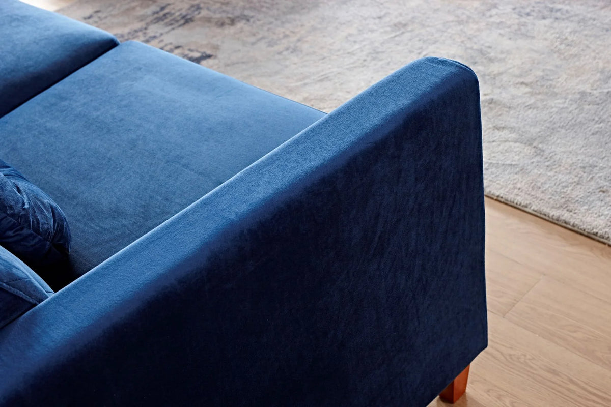 Blue Tufted Velvet Armchair W682