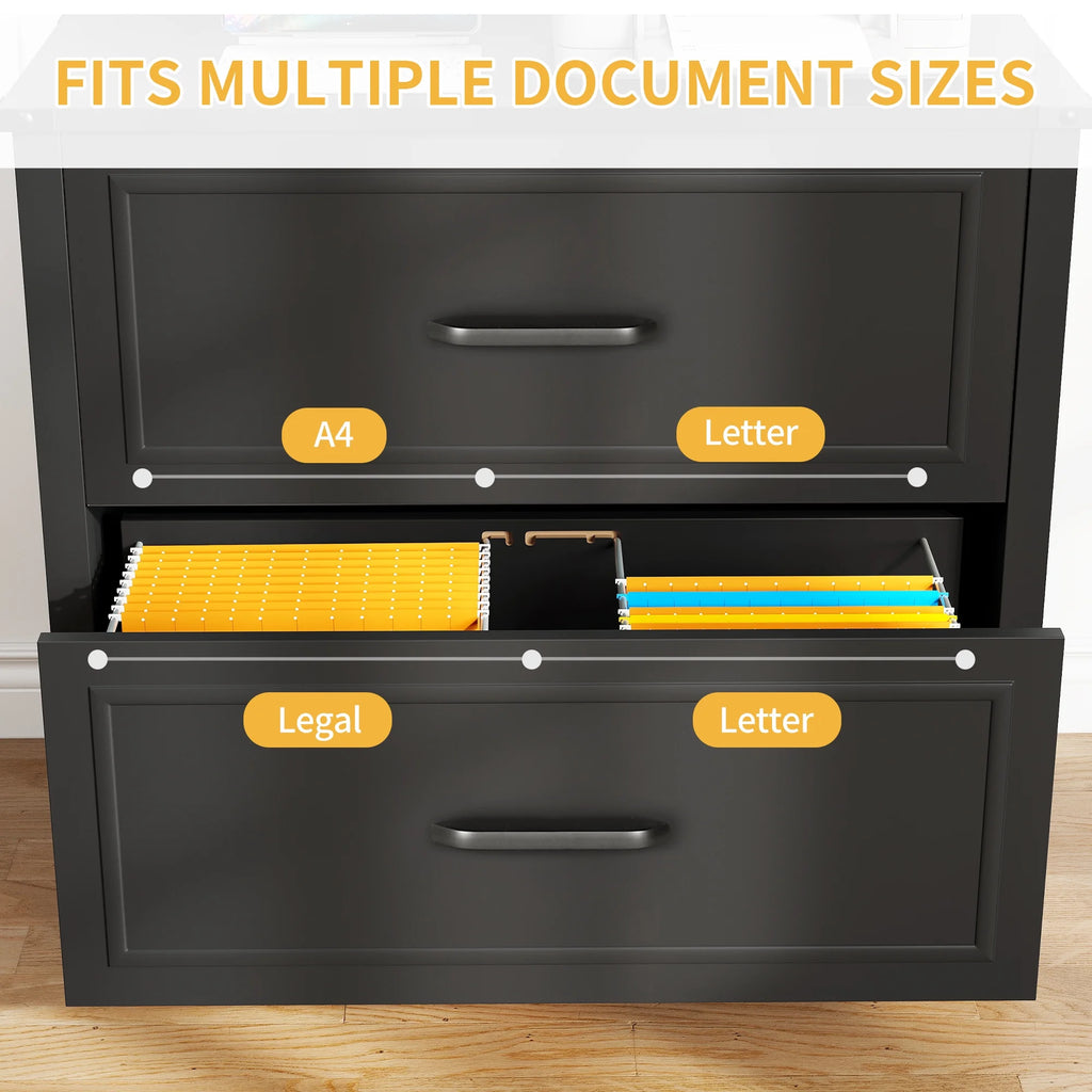 Black 2-Drawer Lateral File Cabinet I368