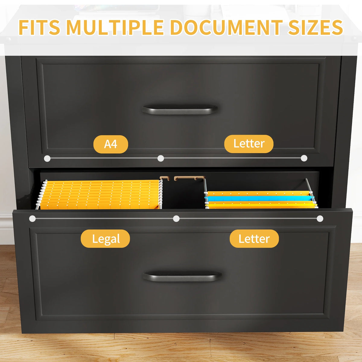 Black 2-Drawer Lateral File Cabinet I368
