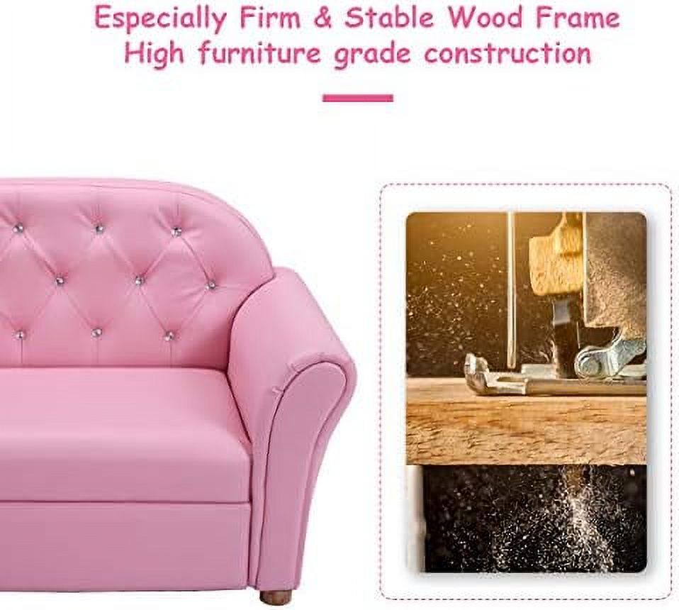 Pink PU Leather Armrest Chair Sofa Z6594