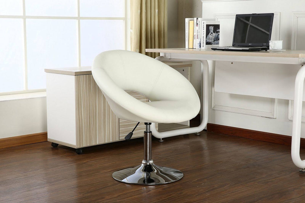 Chrome Adjustable Swivel Chair with White Seat G41726