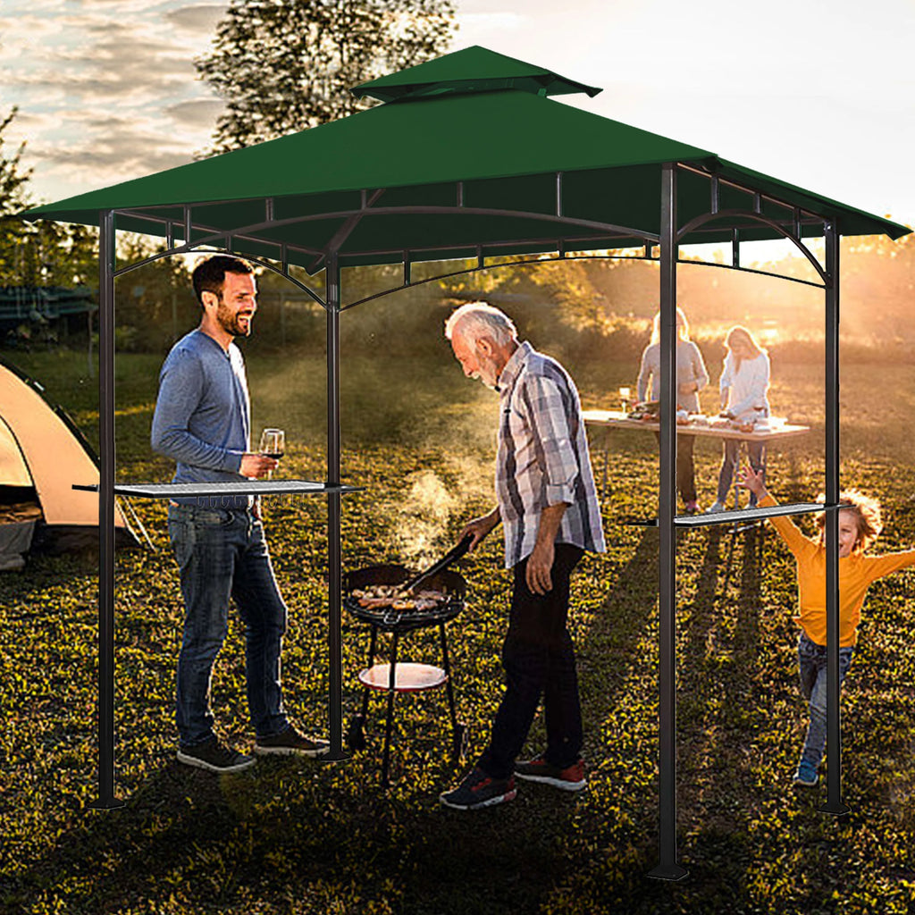 5x8 Double Tiered Grill Gazebo Replacement Canopy Z567