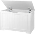 White Wooden Toy Box Storage Chest with Flip-top Lid O9666