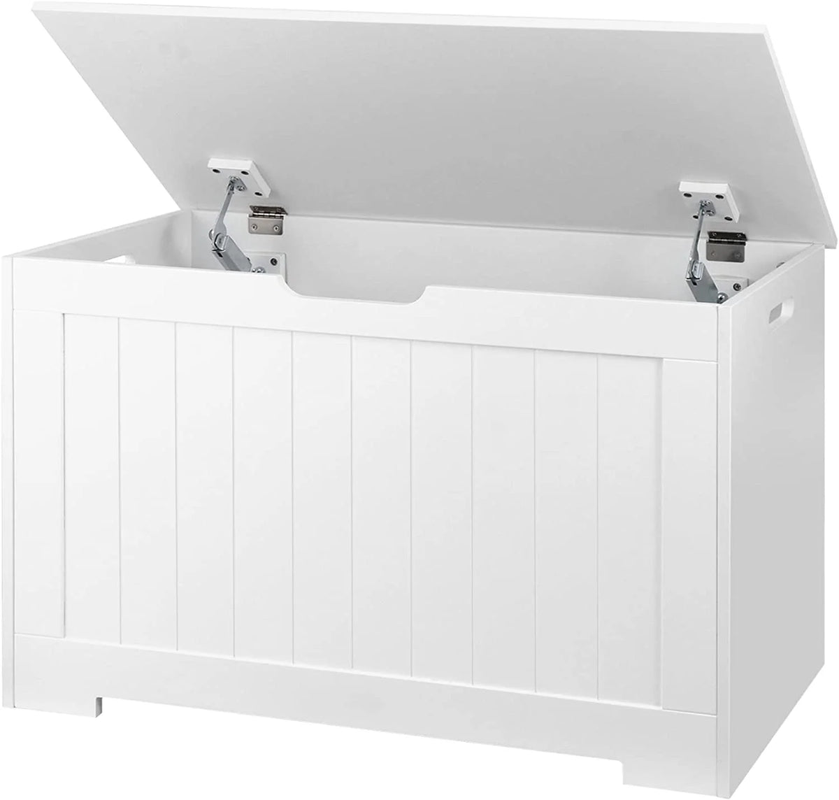 White Wooden Toy Box Storage Chest with Flip-top Lid O9666