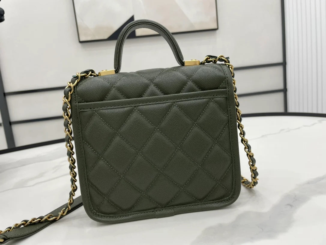 Dark Green Flap Bag Q903