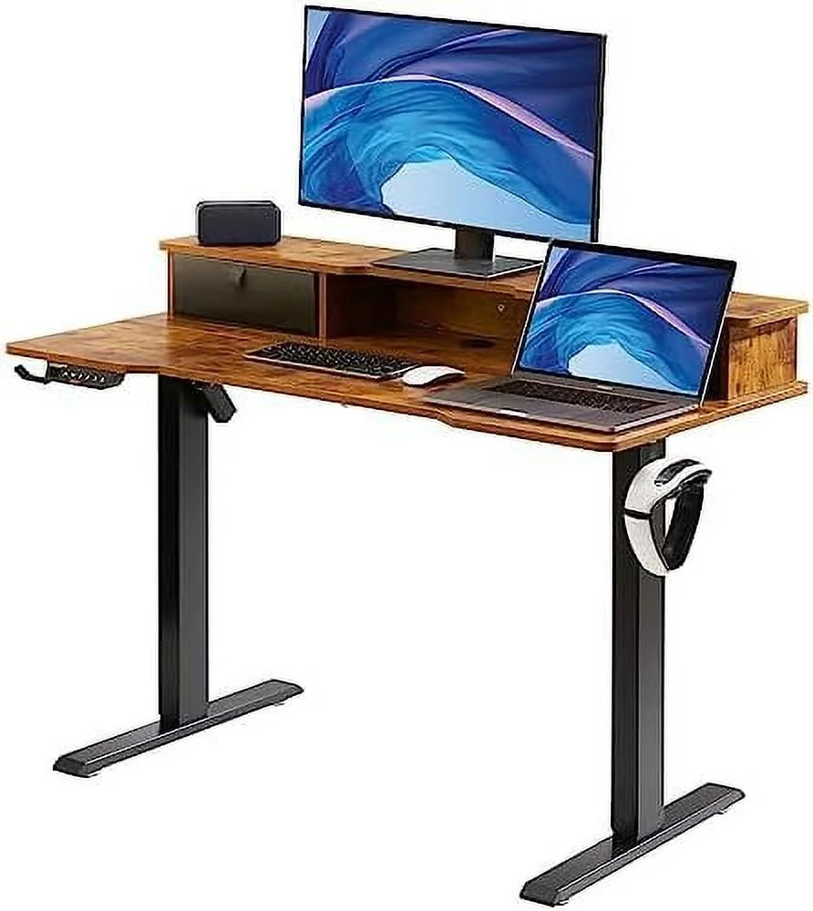 Electric Standing Desk 55.1 x 27.6 Brown E81602