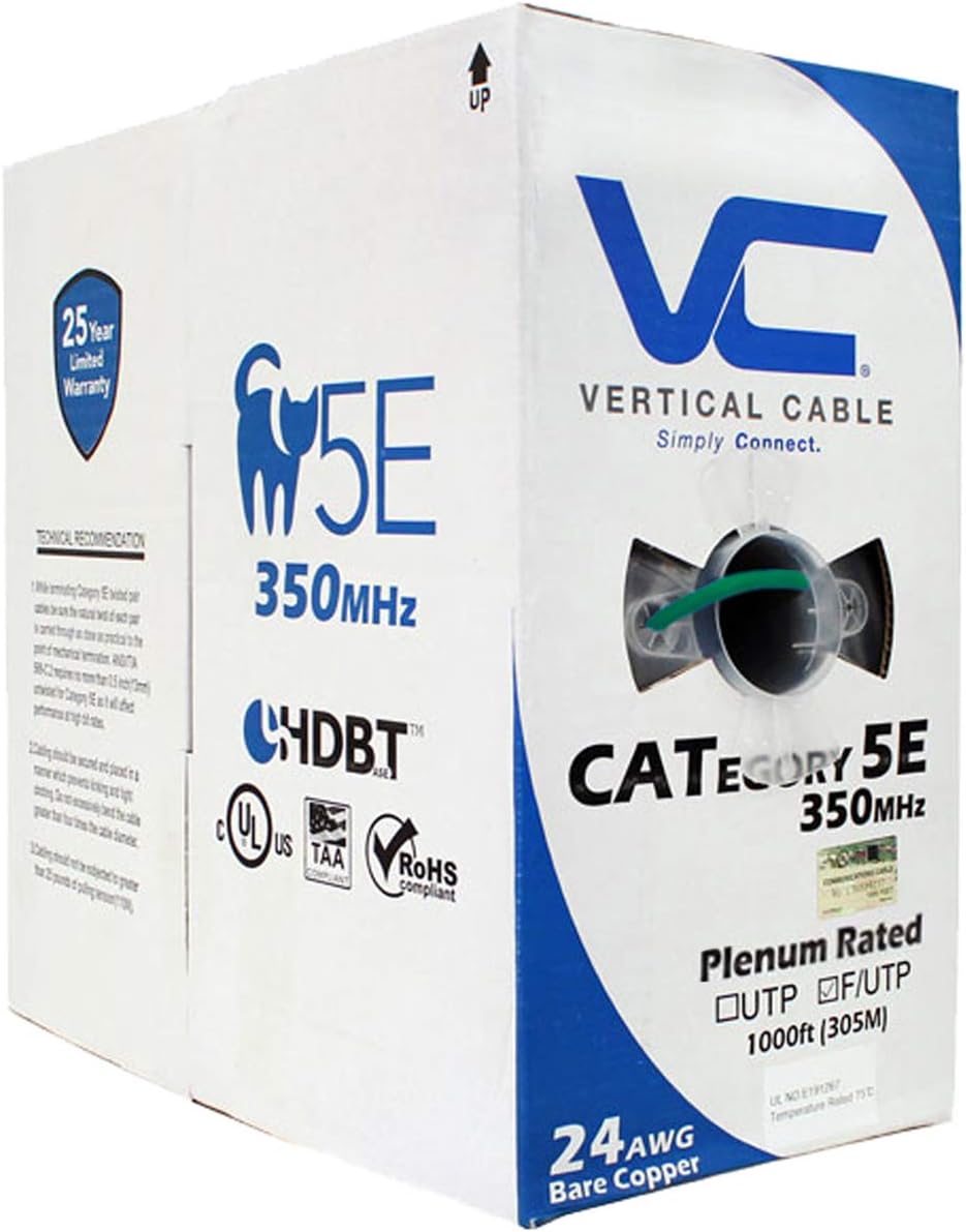1000ft Shielded Cat5e Bulk Ethernet Cable L2718