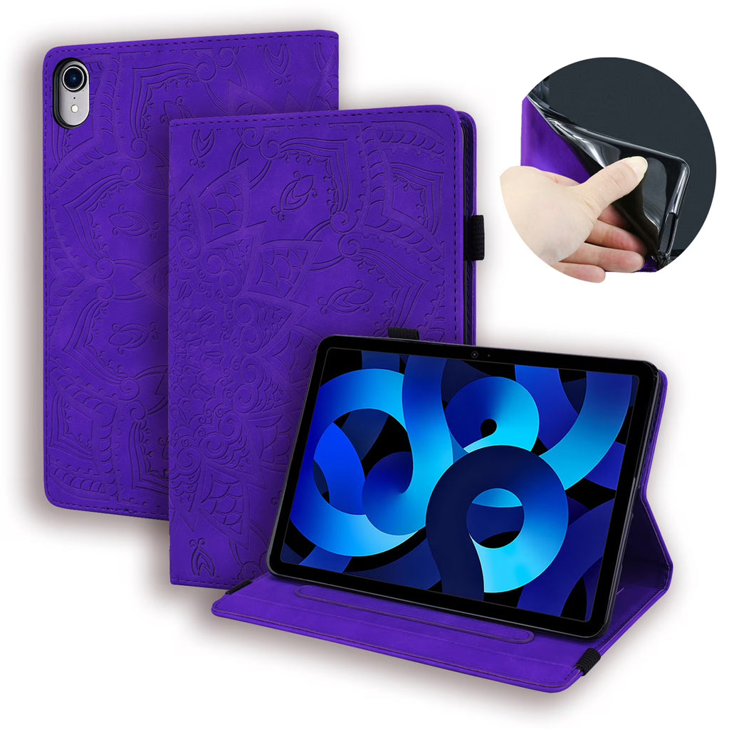 Purple Folio Stand Smart Case for iPad 10.9 inch 2022 with Pencil Holder U8538