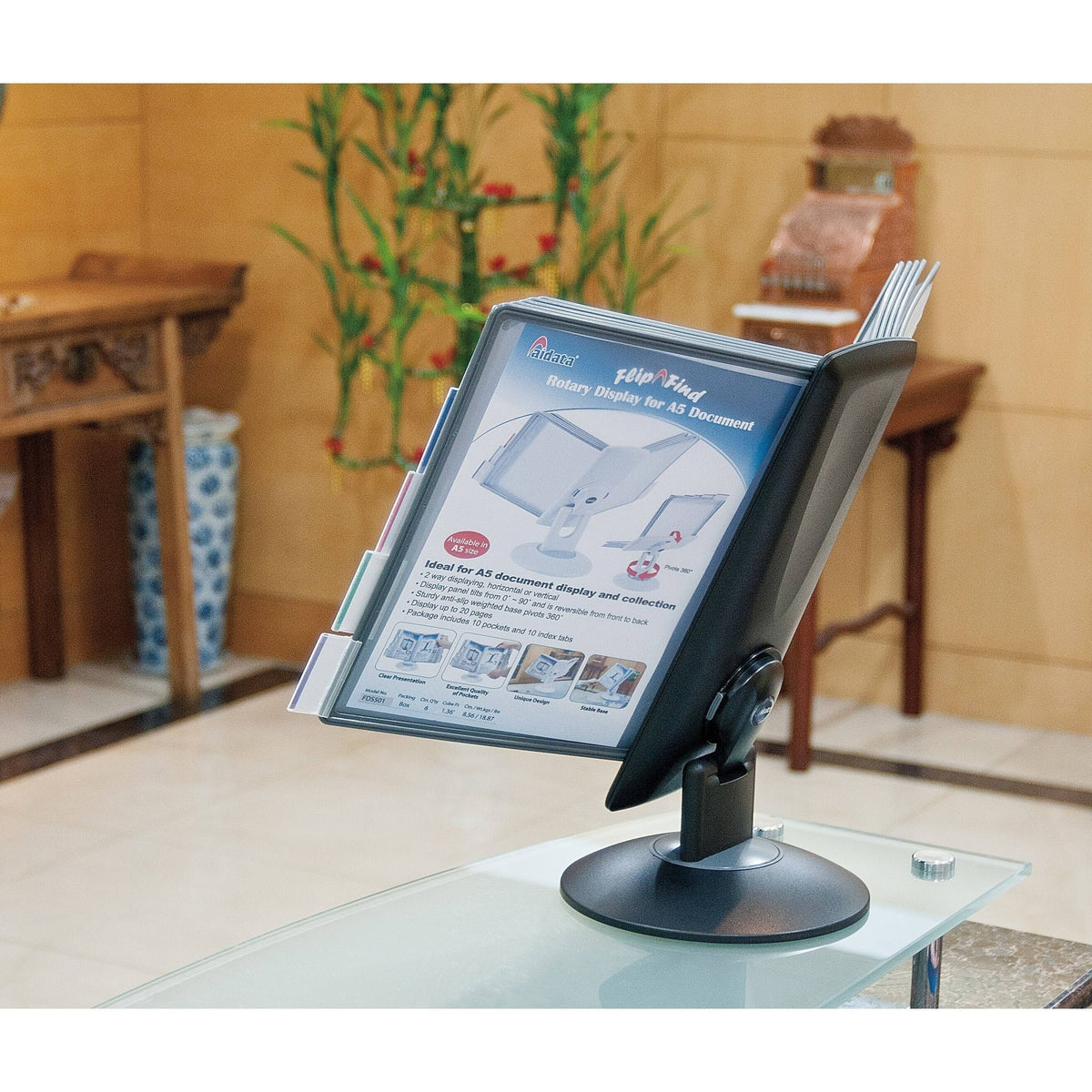 Black Rotary Reference Organizer Y6820