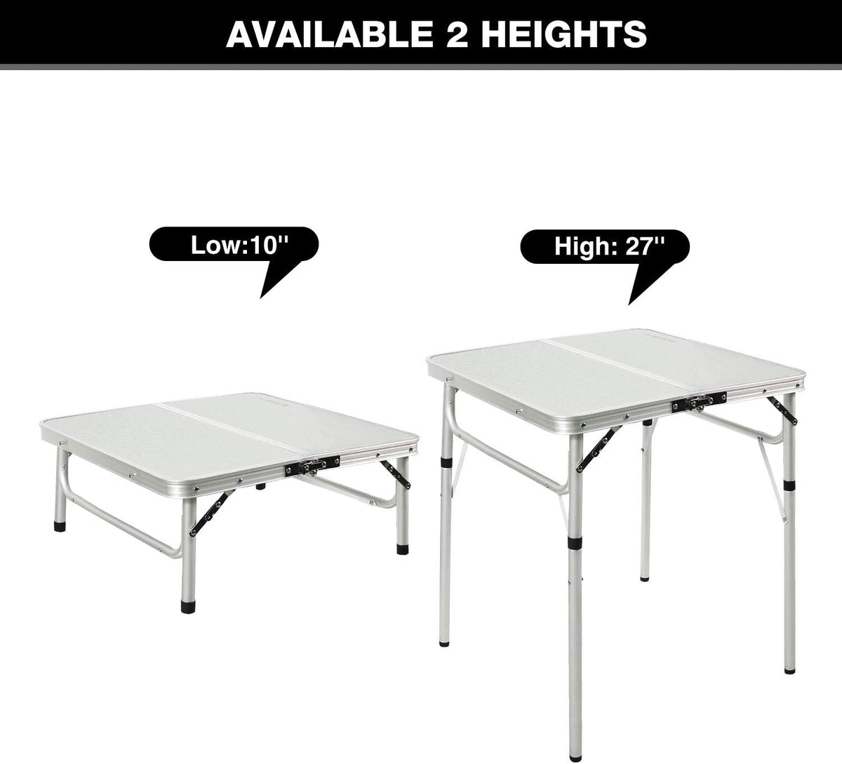 White 36 x 24 inch Aluminum Folding Camping Table L9064