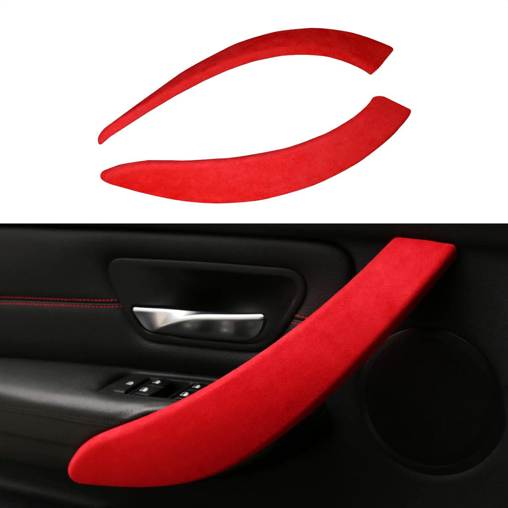 Car Door Handle Panel Cover Trim Sticker Inner Pull Door Handle Decals Red Pack of 2 Y7736