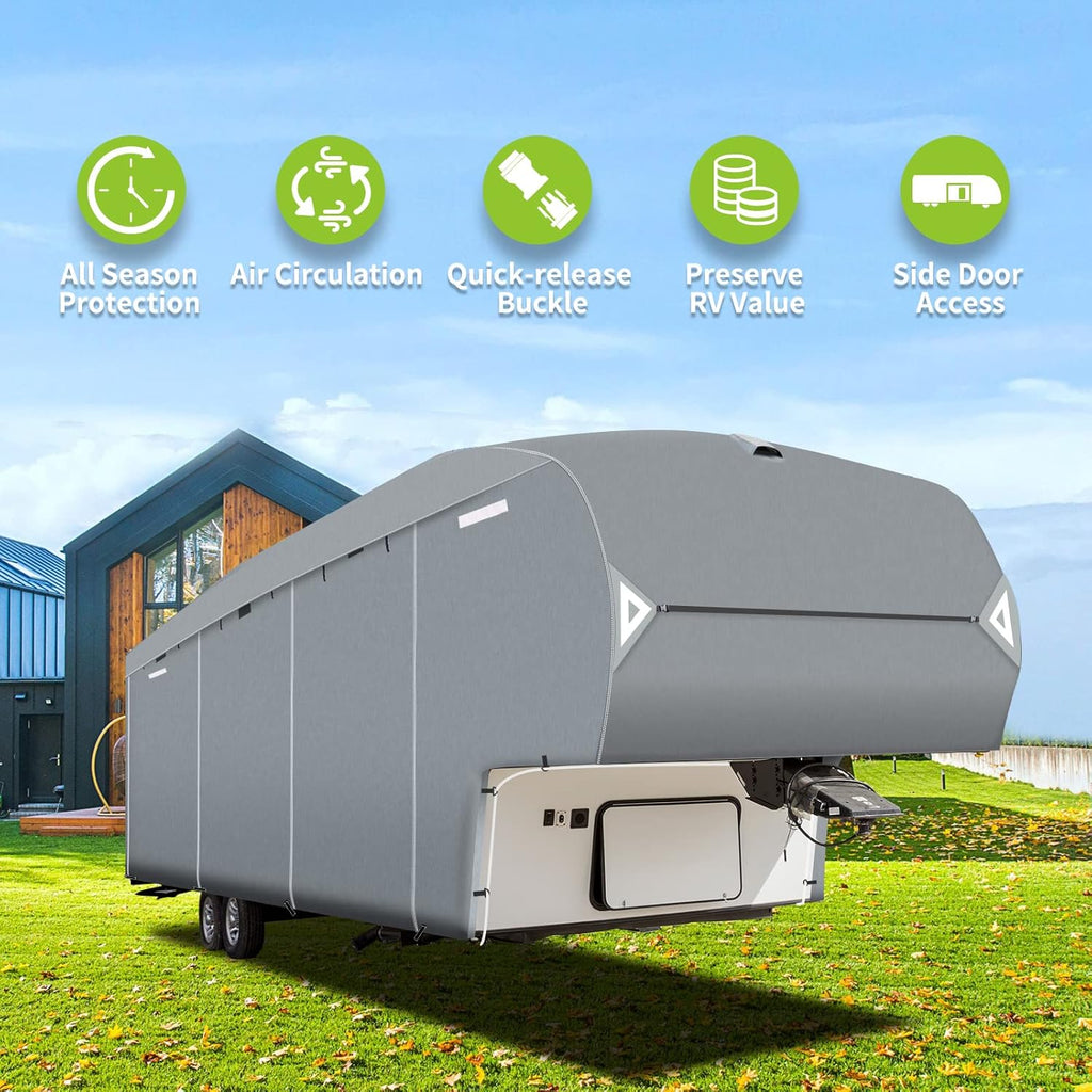 5th Wheel RV Cover with Air Vent Design C7448