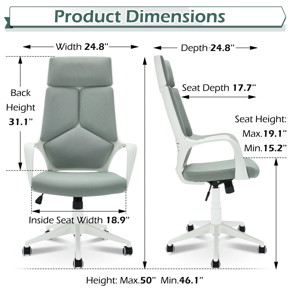 Green Ergonomic Office Chair W473