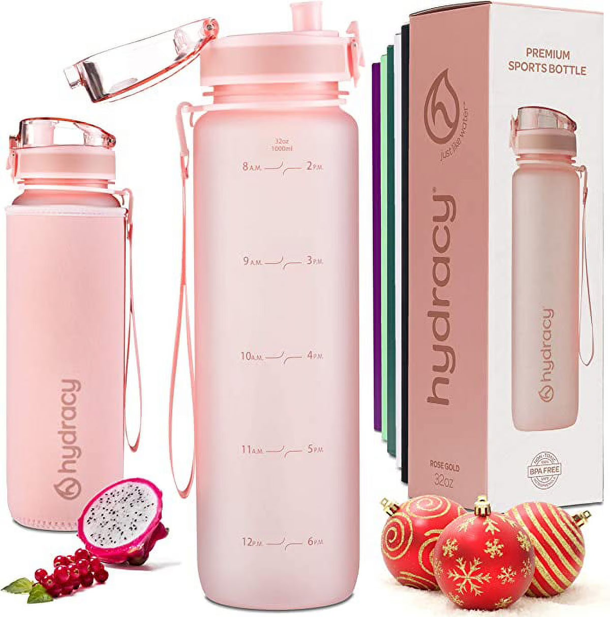 Rose Gold 32 Oz Water Bottle with Fruit Infuser Strainer G25761