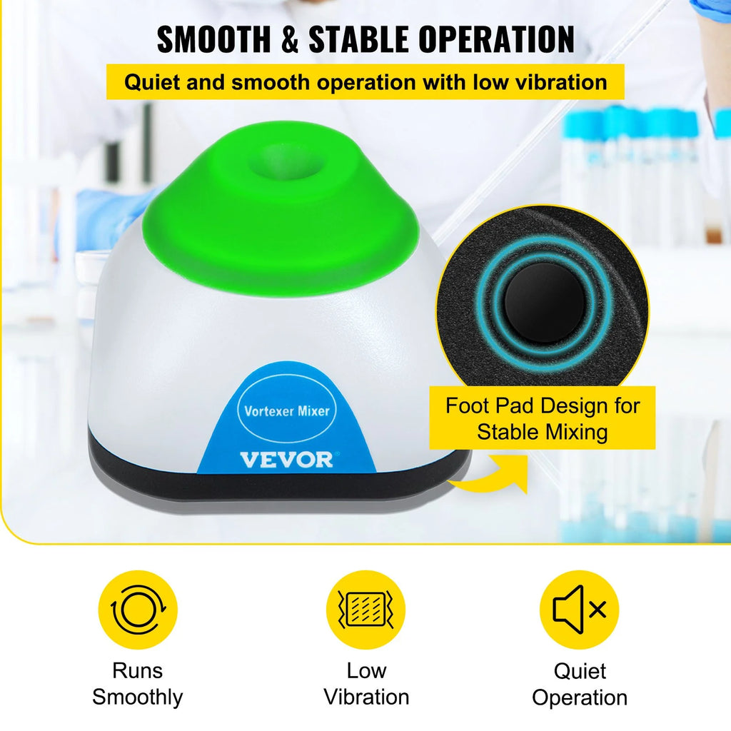 Compact Vortex Mixer, 3000RPM Lab Shaker with Touch Operation, 50ML Capacity, 6mm Orbital Movement J1114