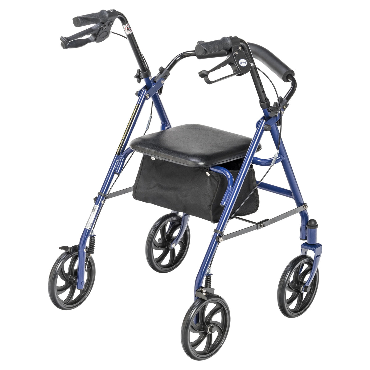Blue Four Wheel Rollator Rolling Walker with Fold Up Removable Back Support N523
