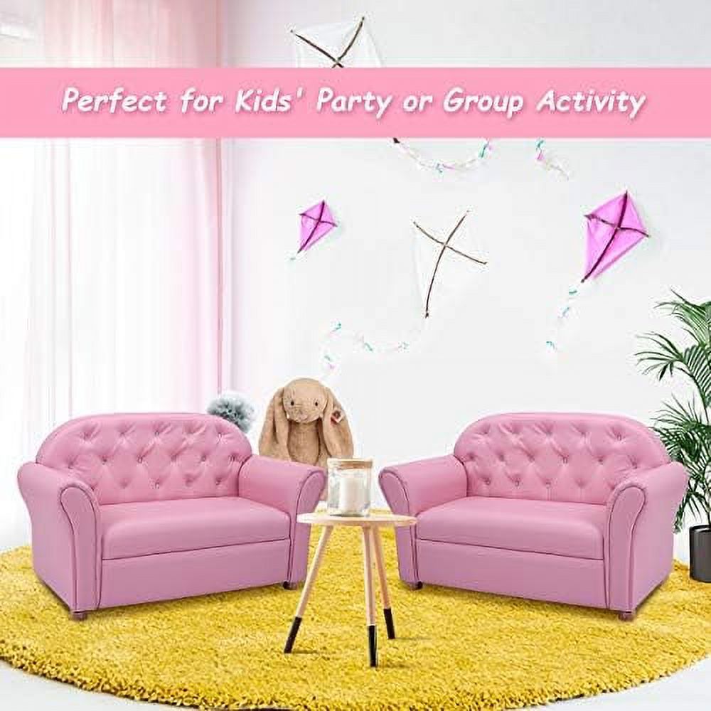 Pink PU Leather Armrest Chair Sofa Z6594
