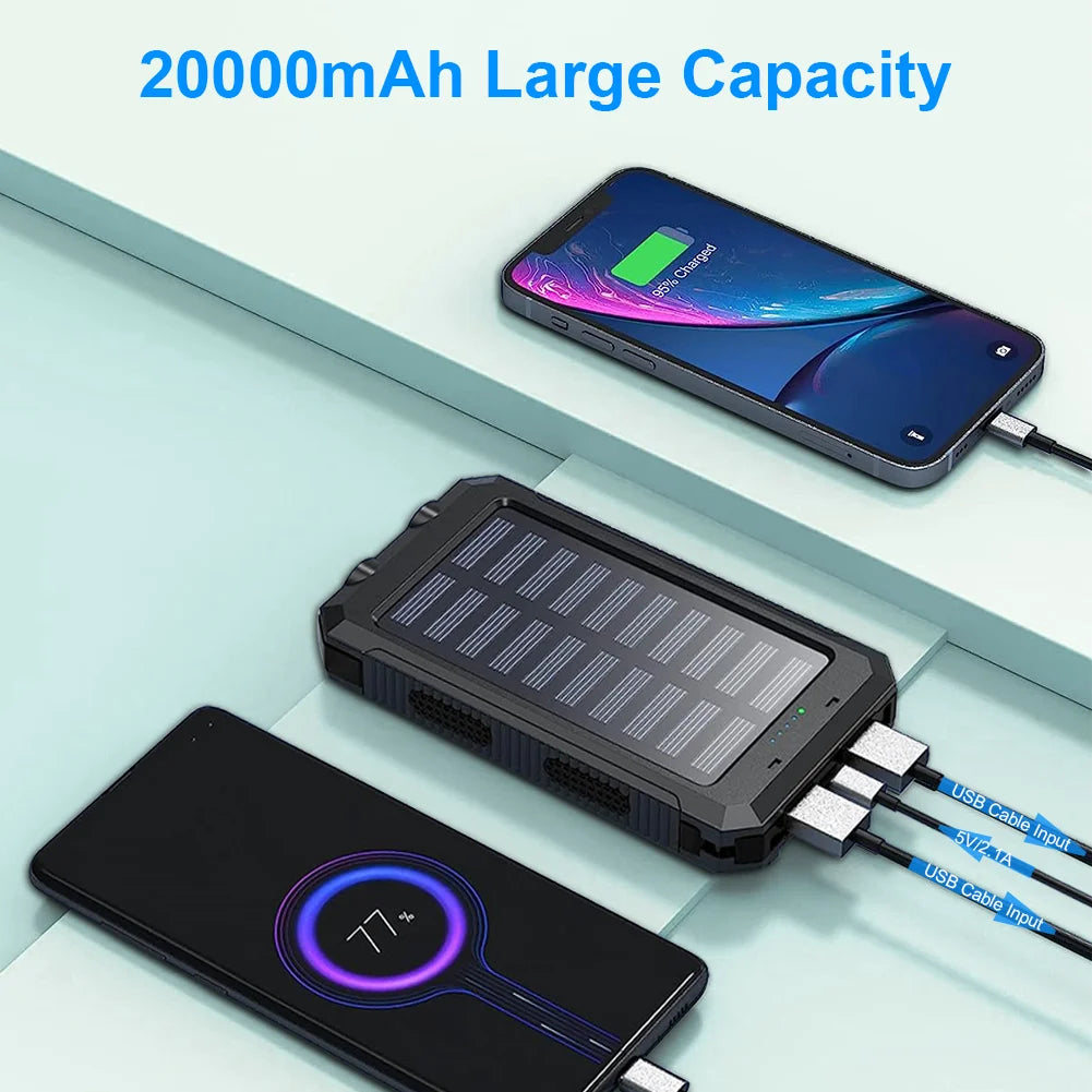 20000mAh Solar Power Bank with Dual USB Ports F980