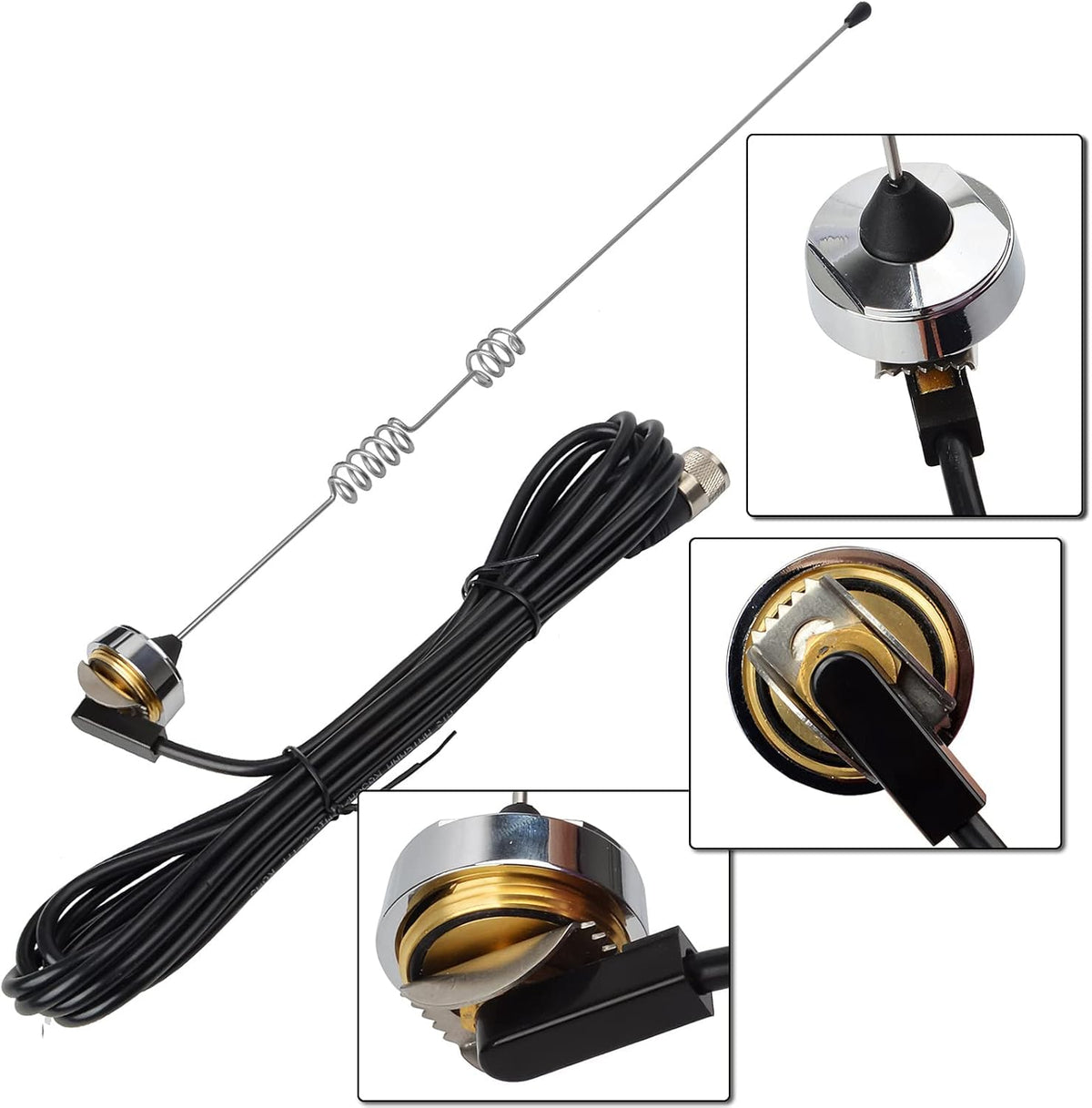 Dual-Band NMO Antenna VHF 144Mhz UHF 430MHz with 13ft RG-58 Coax Cable PL-259 Mount R792