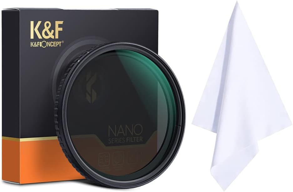 55mm Variable ND Filter ND2-ND32 Optical Glass with Microfiber Cleaning Cloth X496262