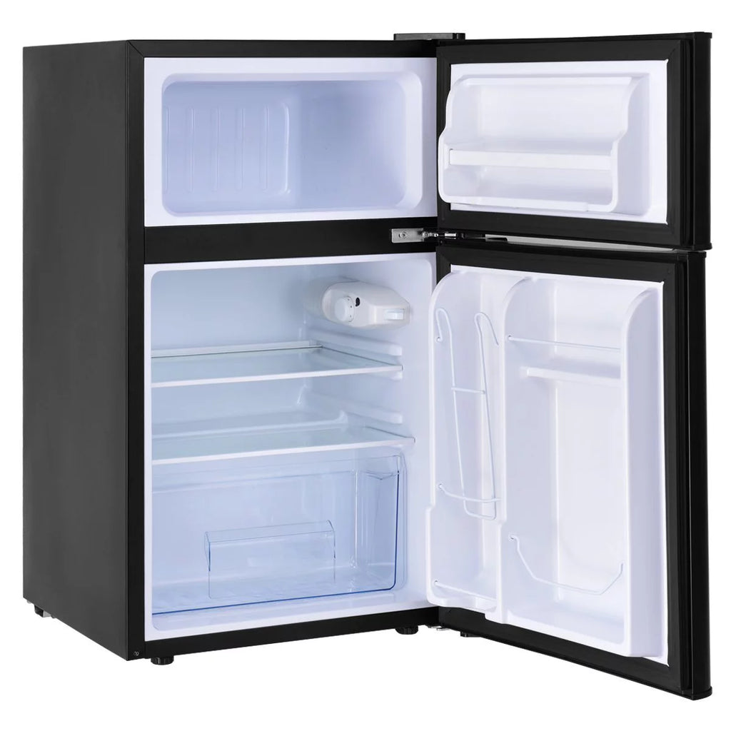 3.2 Cu Ft Two Door Mini Fridge with Freezer, Black G225471